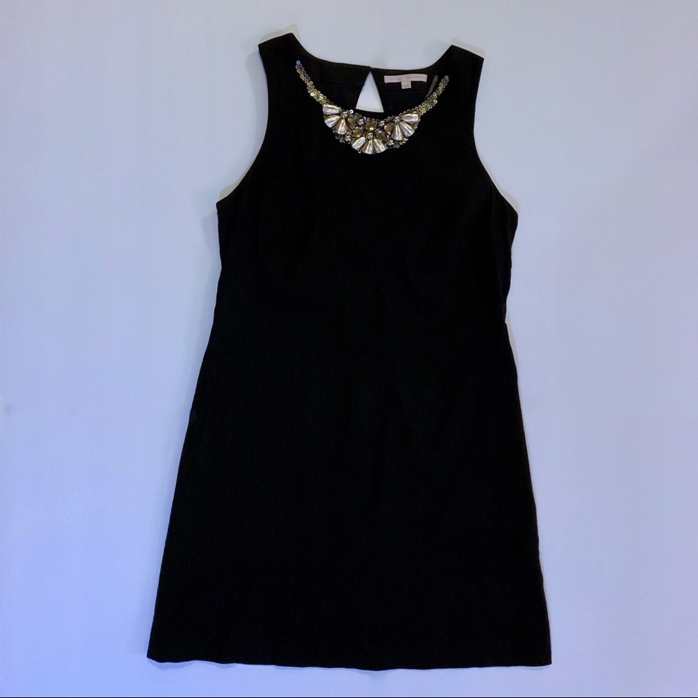 Rebecca Taylor Black Linen Sleeveless Sheath Dress